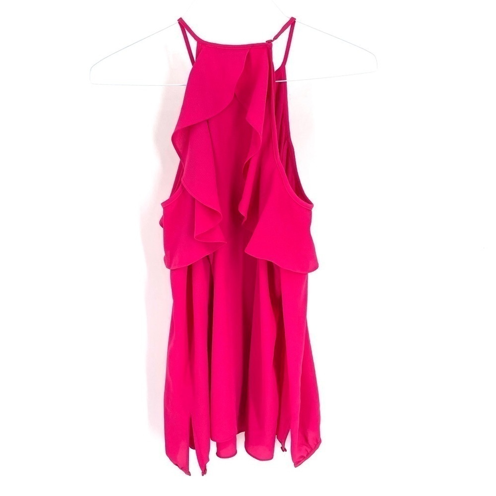 MICHAEL KORS MK COLD SHOULDER RED FLOUNCE LONG SLEEVE TOP - Picture 5 of 6